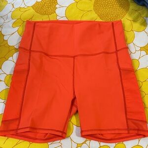 FABLETICS - Women's Orange “PEACH” High-Waisted Shorts